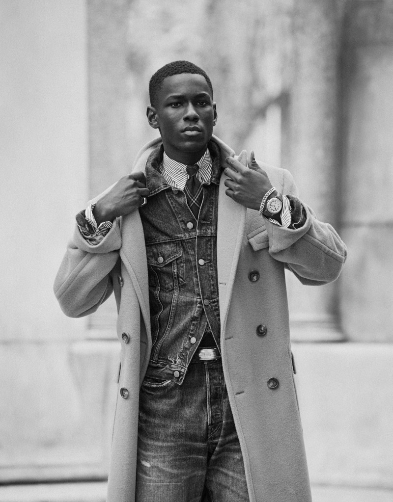 Cheikh Dia featured in  the Polo Ralph Lauren New York advertisement for Autumn/Winter 2024