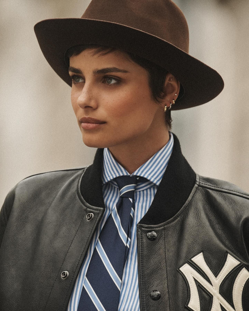 Taylor Hill featured in  the Polo Ralph Lauren New York advertisement for Autumn/Winter 2024