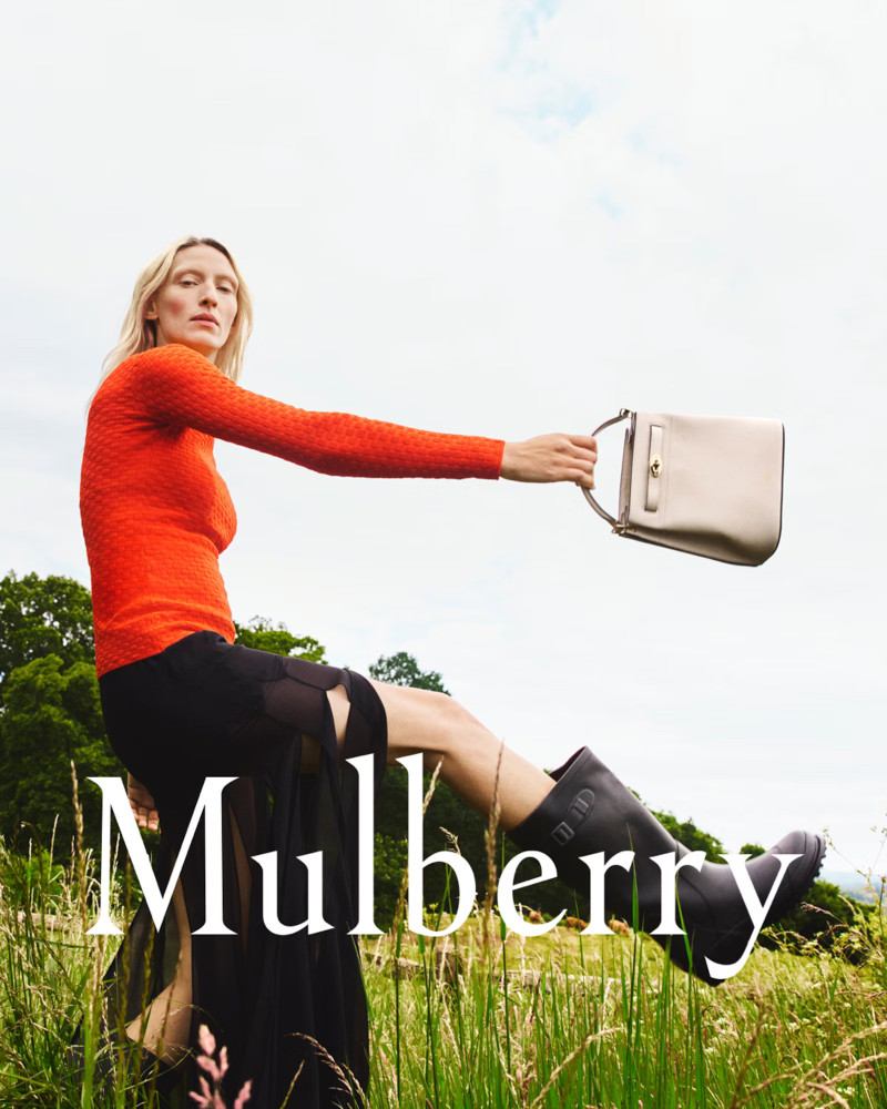 Maggie Maurer featured in  the Mulberry advertisement for Autumn/Winter 2024