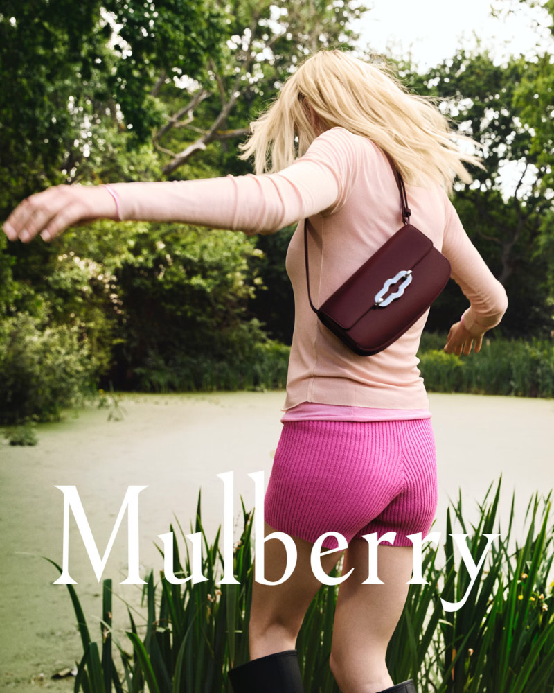 Maggie Maurer featured in  the Mulberry advertisement for Autumn/Winter 2024