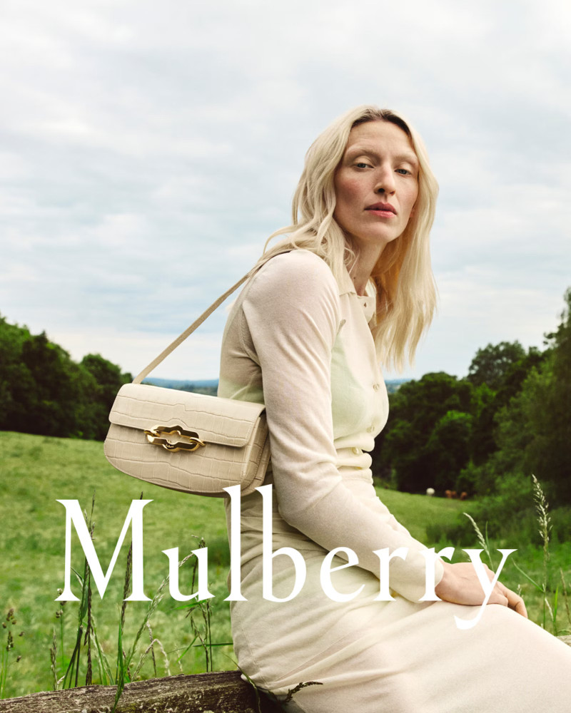 Maggie Maurer featured in  the Mulberry advertisement for Autumn/Winter 2024