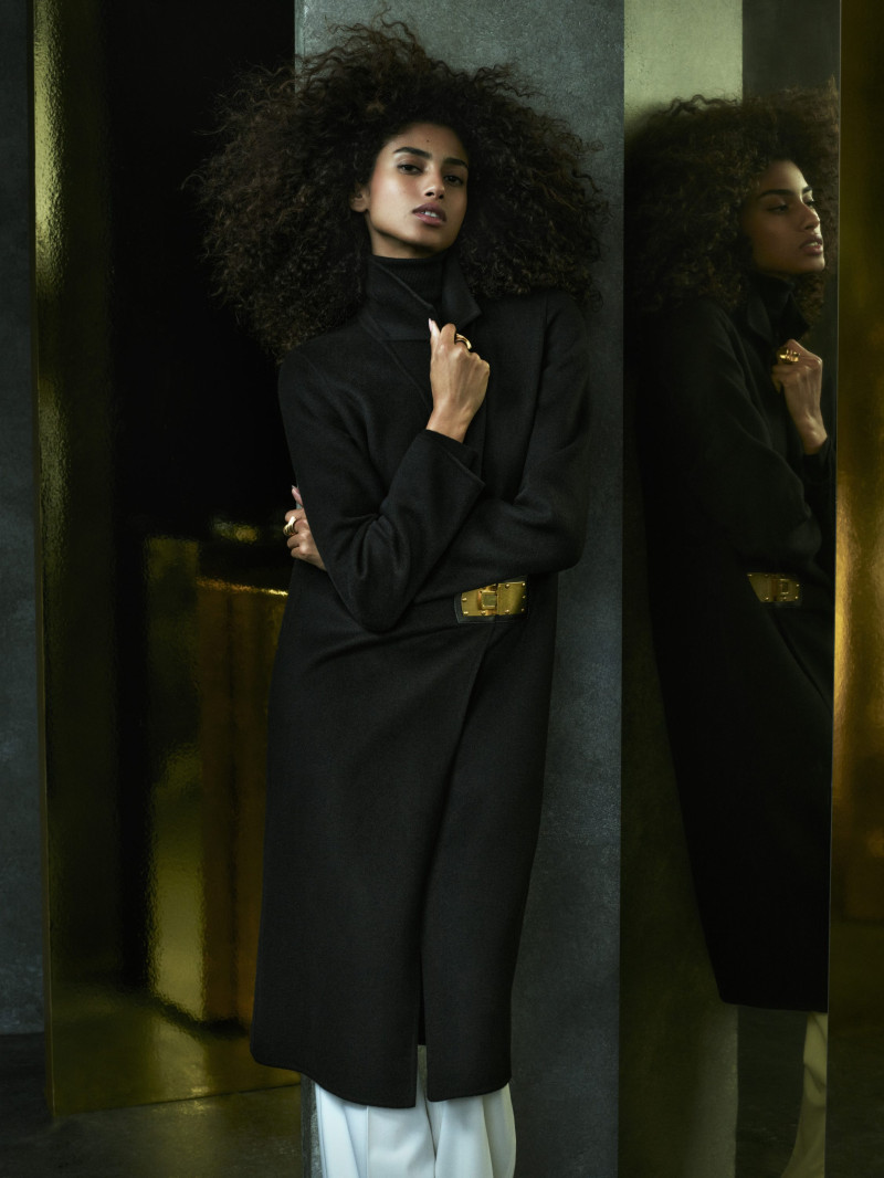 Imaan Hammam featured in  the Donna Karan New York advertisement for Autumn/Winter 2024