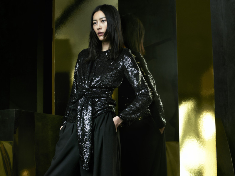 Liu Wen featured in  the Donna Karan New York advertisement for Autumn/Winter 2024