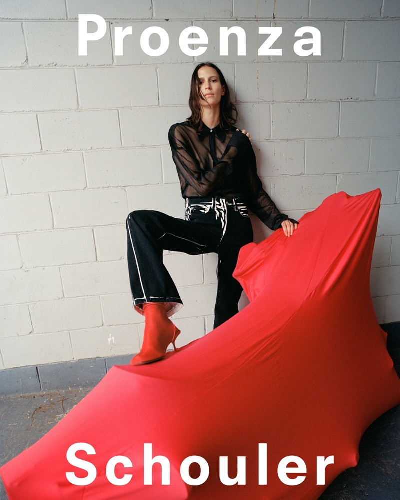 Jeanne Cadieu featured in  the Proenza Schouler advertisement for Autumn/Winter 2024