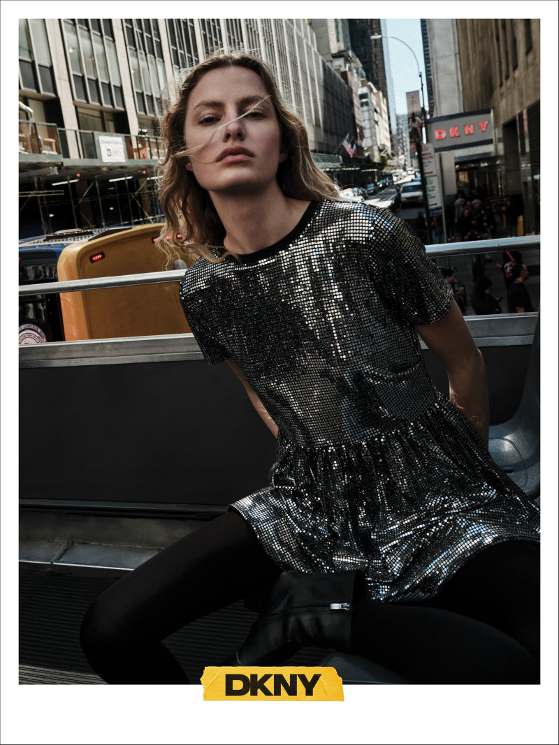 Felice Noordhoff featured in  the DKNY advertisement for Fall 2024