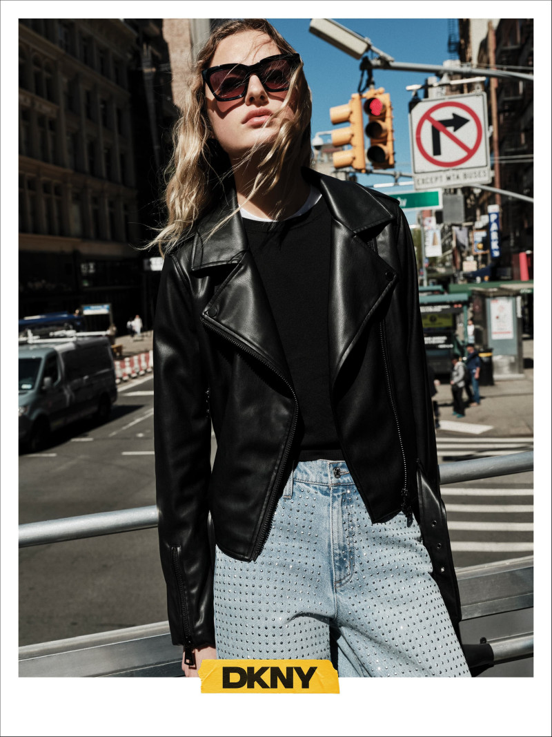 Felice Noordhoff featured in  the DKNY advertisement for Fall 2024