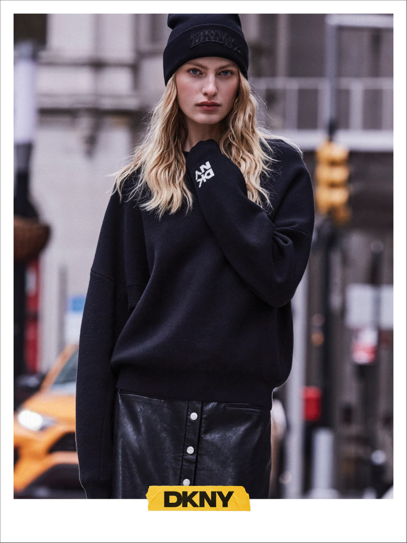 Felice Noordhoff featured in  the DKNY advertisement for Fall 2024