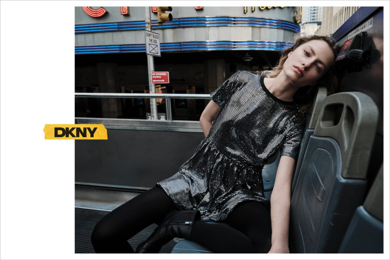 Felice Noordhoff featured in  the DKNY advertisement for Fall 2024