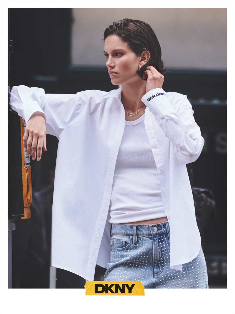 Ilana Hansen featured in  the DKNY advertisement for Fall 2024