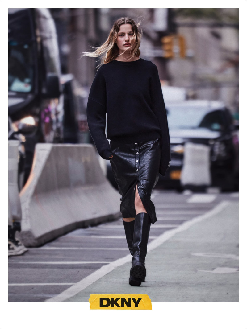 Felice Noordhoff featured in  the DKNY advertisement for Fall 2024