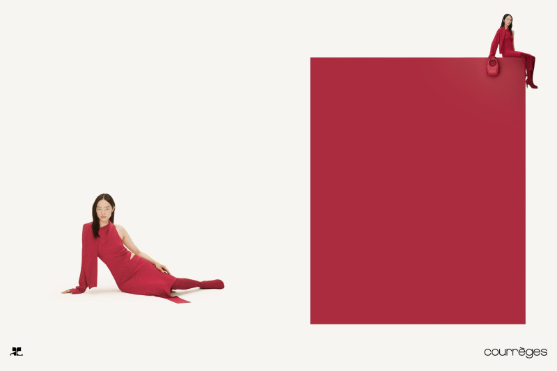 Fei Fei Sun featured in  the André Courrèges advertisement for Autumn/Winter 2024