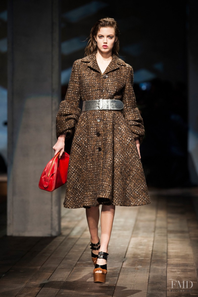 Lindsey Wixson featured in  the Prada fashion show for Autumn/Winter 2013