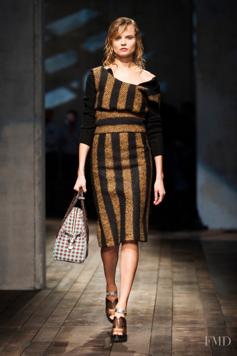 Magdalena Frackowiak featured in  the Prada fashion show for Autumn/Winter 2013