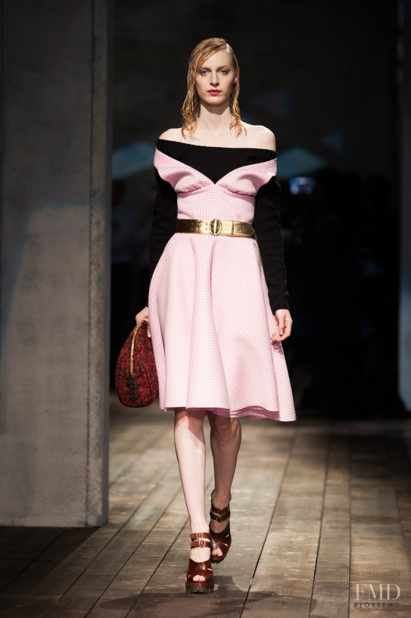 Julia Nobis featured in  the Prada fashion show for Autumn/Winter 2013