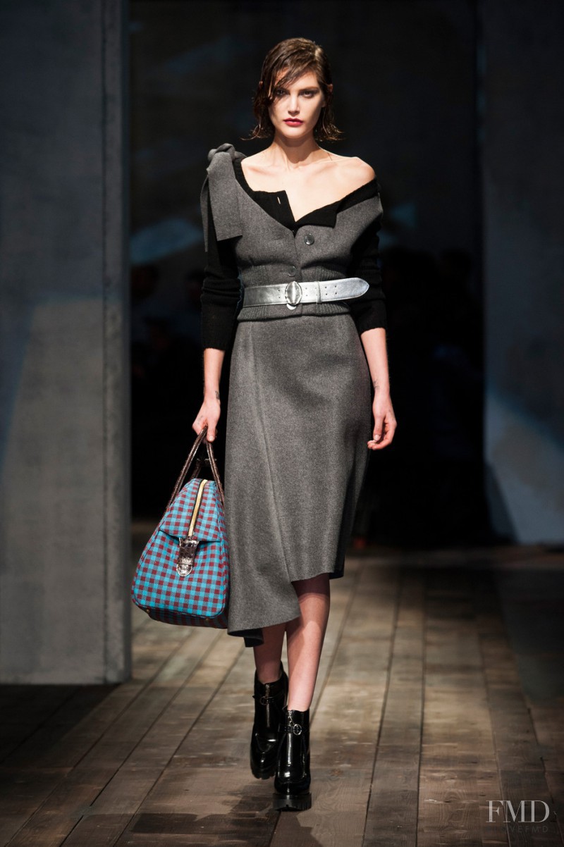 Catherine McNeil featured in  the Prada fashion show for Autumn/Winter 2013