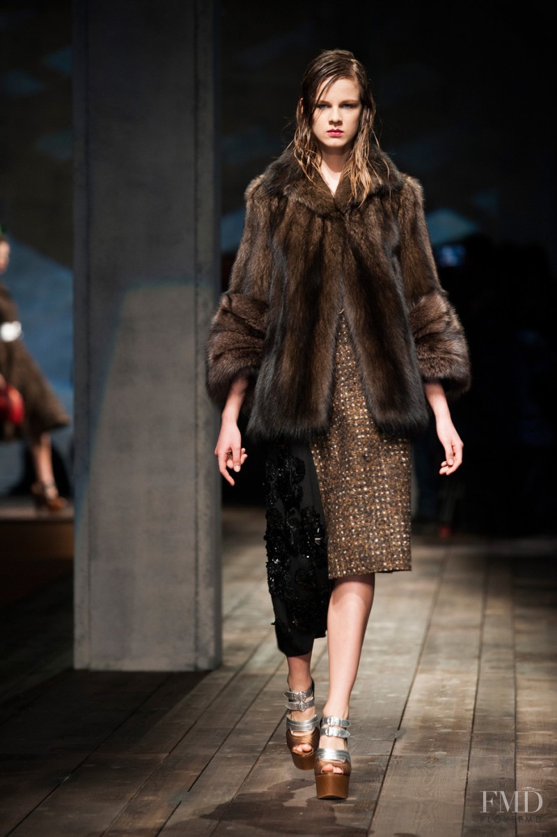 Joanna Tatarka featured in  the Prada fashion show for Autumn/Winter 2013