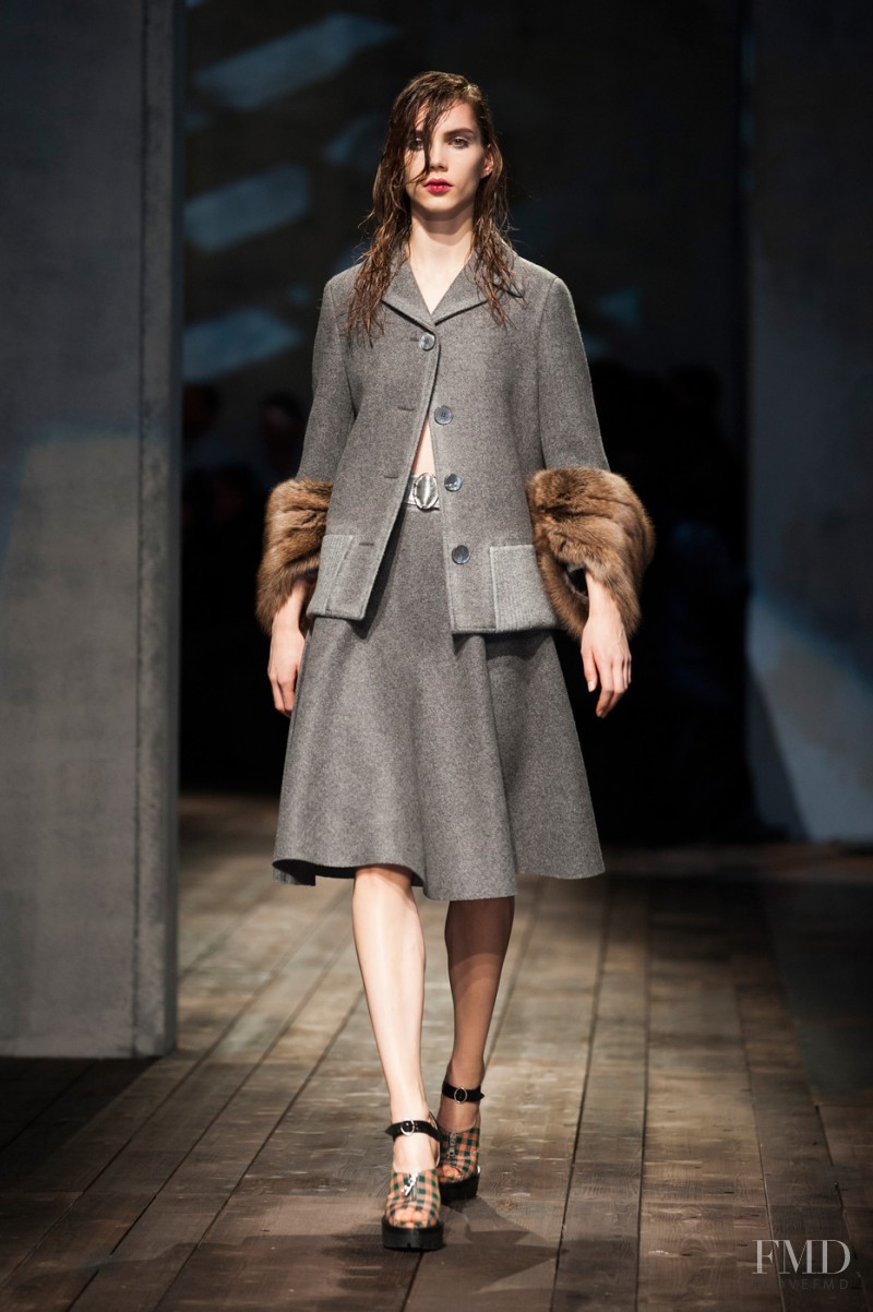 Elise Smidt featured in  the Prada fashion show for Autumn/Winter 2013