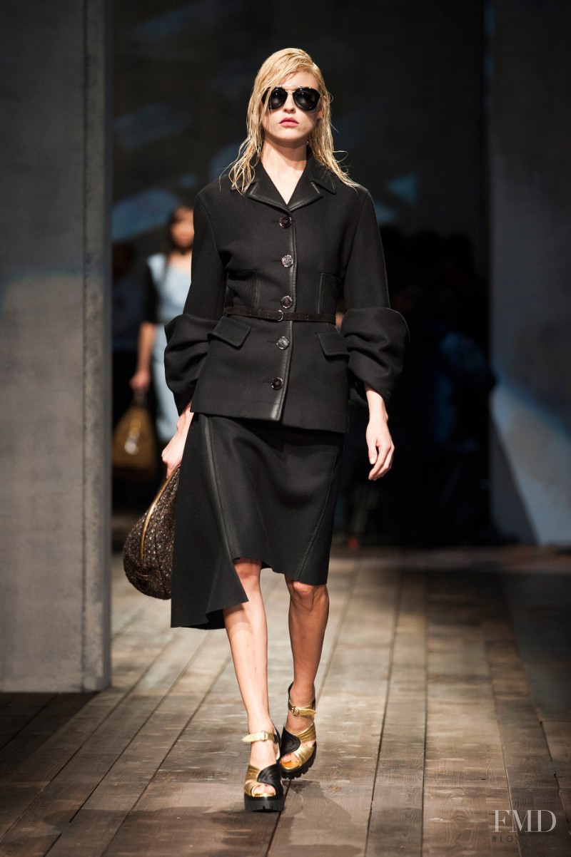Martha Hunt featured in  the Prada fashion show for Autumn/Winter 2013