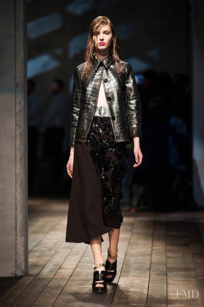 Sasha Luss featured in  the Prada fashion show for Autumn/Winter 2013