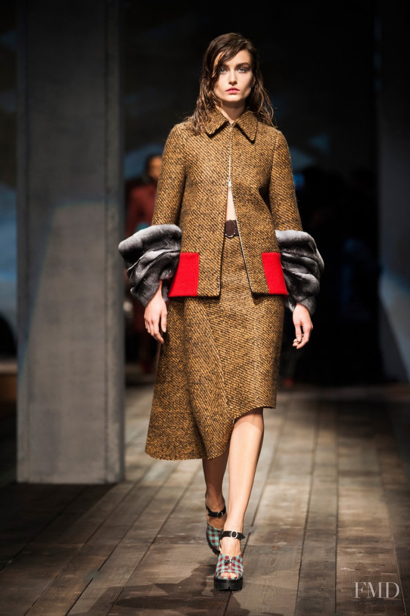 Andreea Diaconu featured in  the Prada fashion show for Autumn/Winter 2013