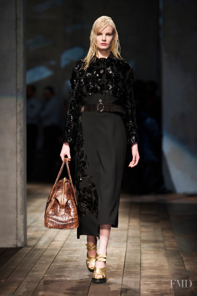 Irene Hiemstra featured in  the Prada fashion show for Autumn/Winter 2013