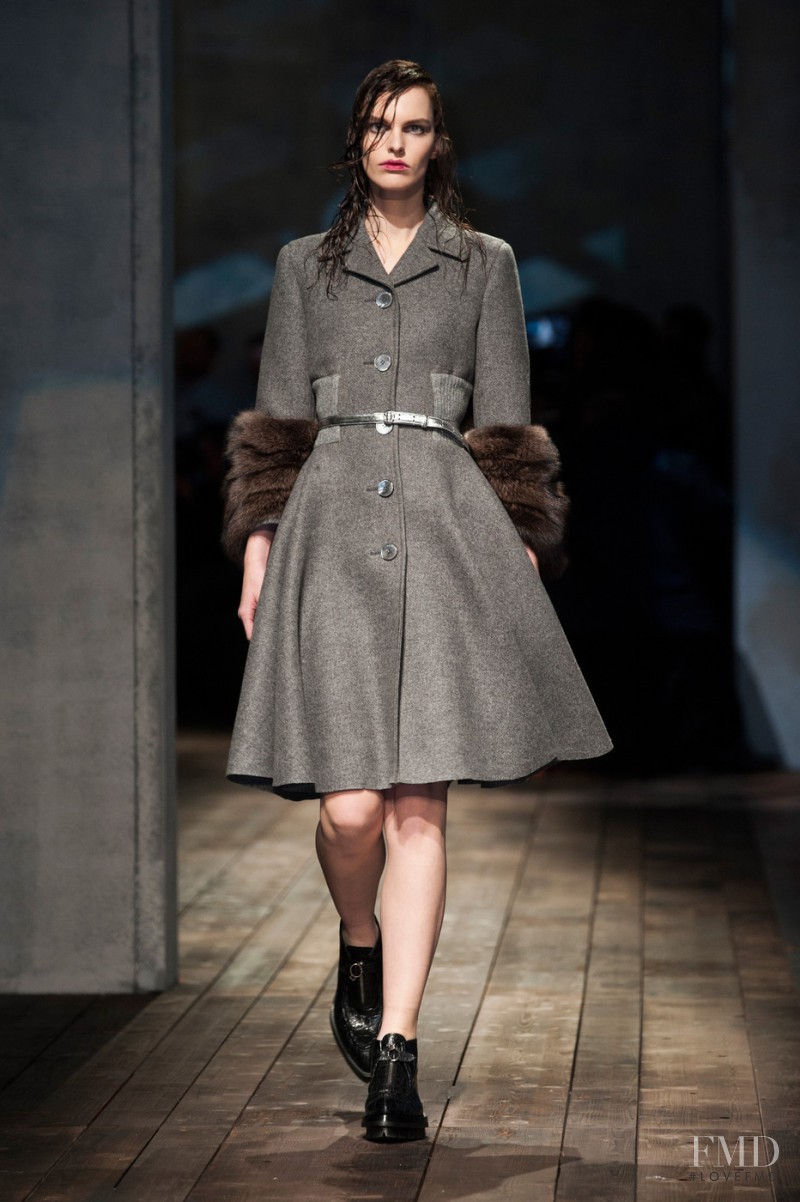 Lisa Verberght featured in  the Prada fashion show for Autumn/Winter 2013