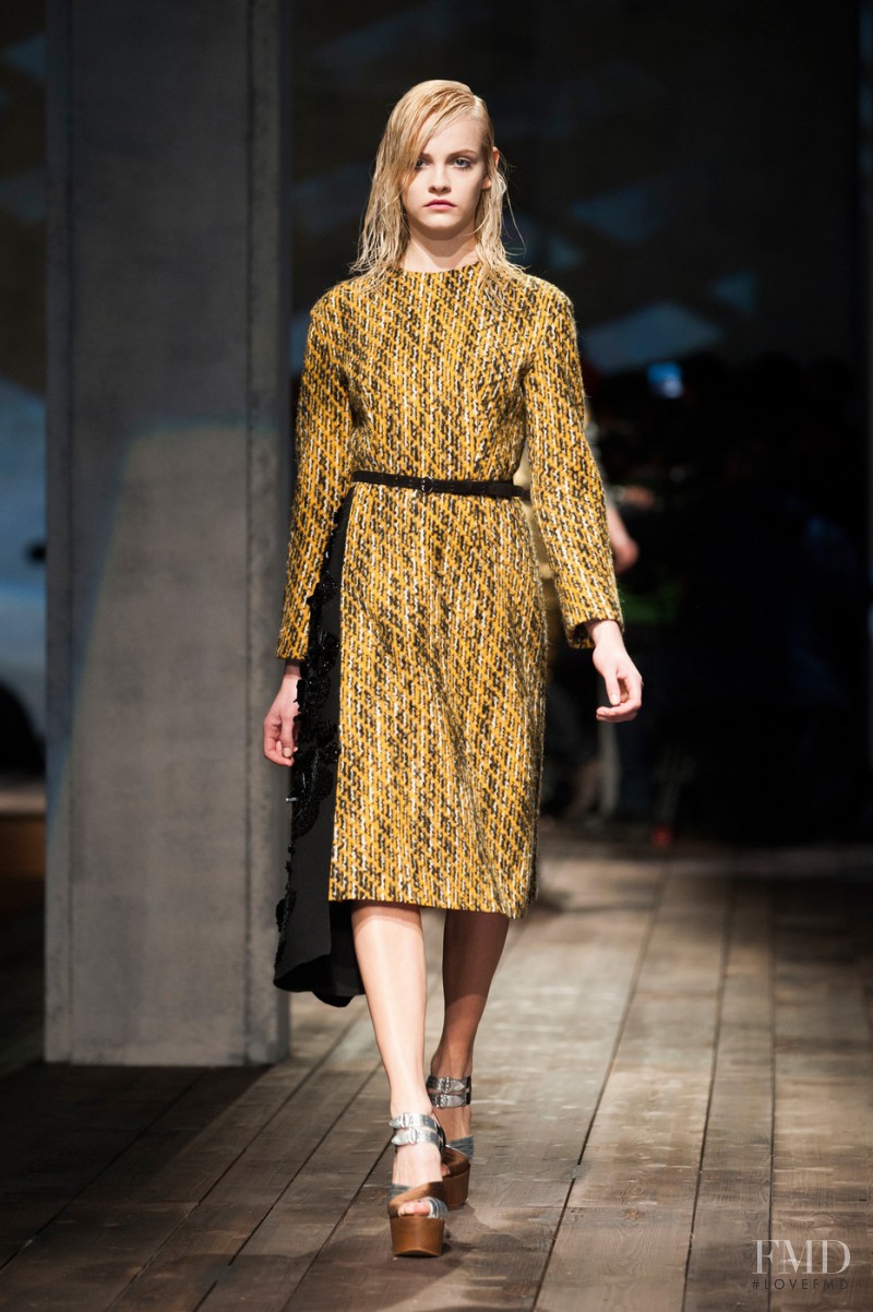 Ginta Lapina featured in  the Prada fashion show for Autumn/Winter 2013