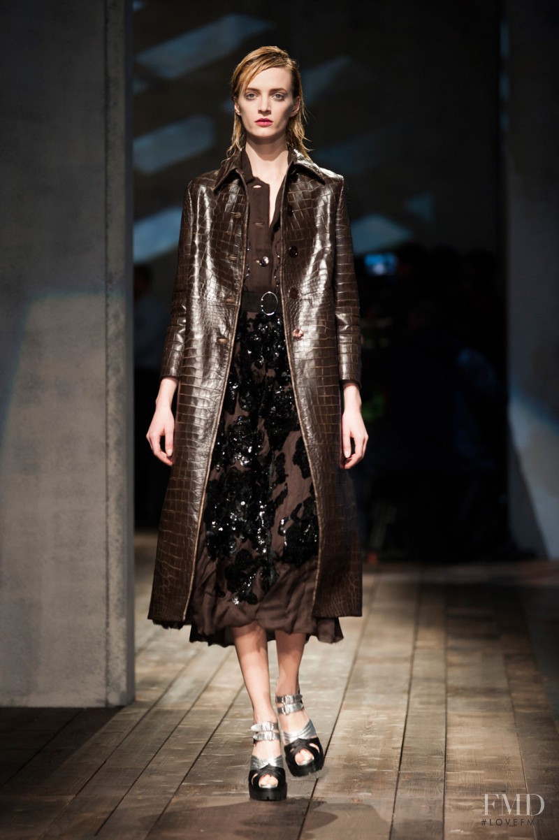 Daria Strokous featured in  the Prada fashion show for Autumn/Winter 2013