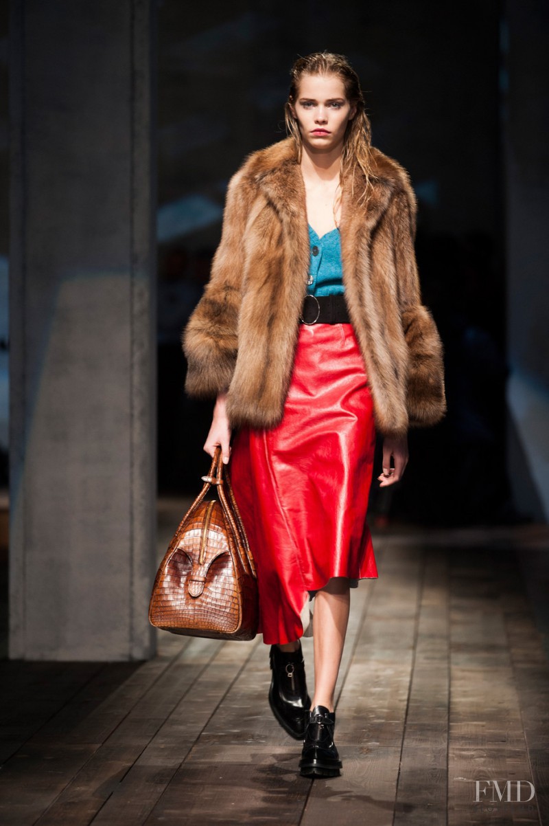 Kirstin Kragh Liljegren featured in  the Prada fashion show for Autumn/Winter 2013