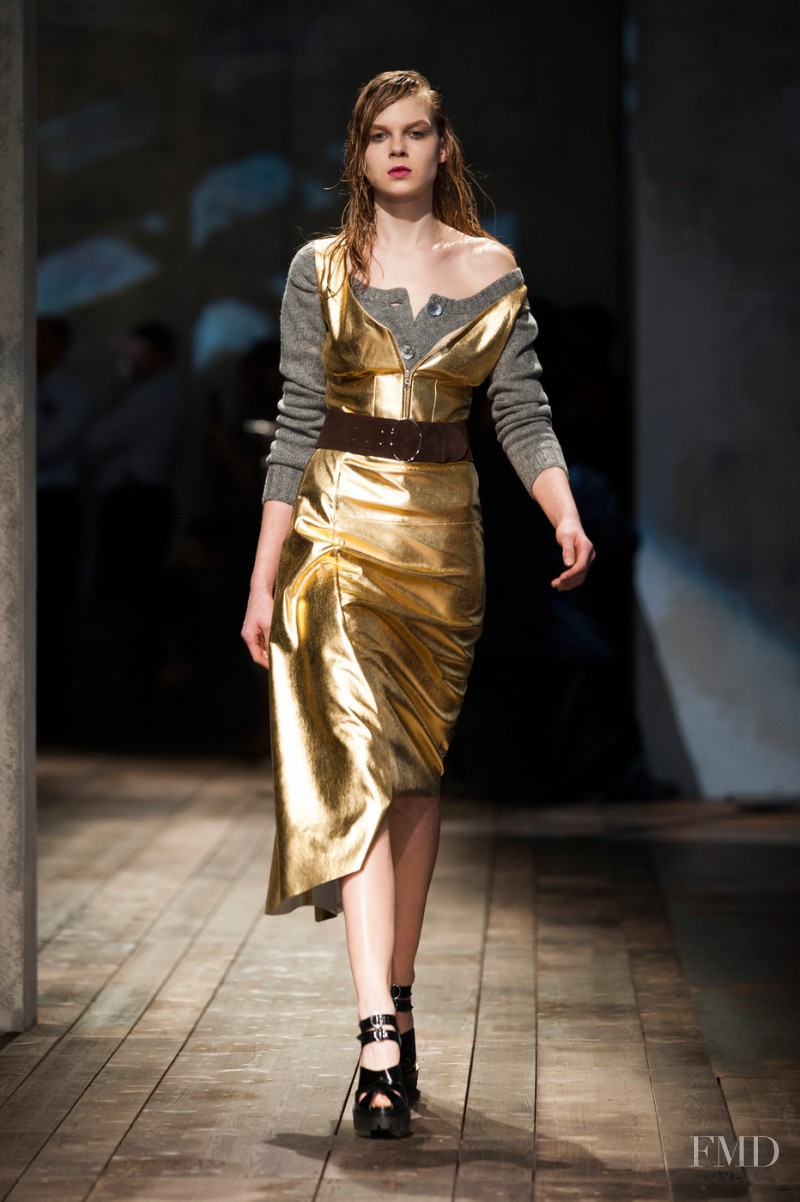 Gina Romina Bock featured in  the Prada fashion show for Autumn/Winter 2013