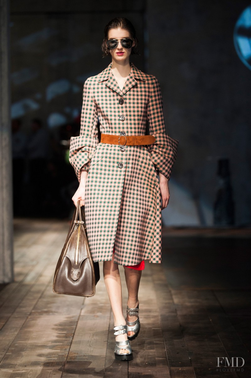 Marte Mei van Haaster featured in  the Prada fashion show for Autumn/Winter 2013