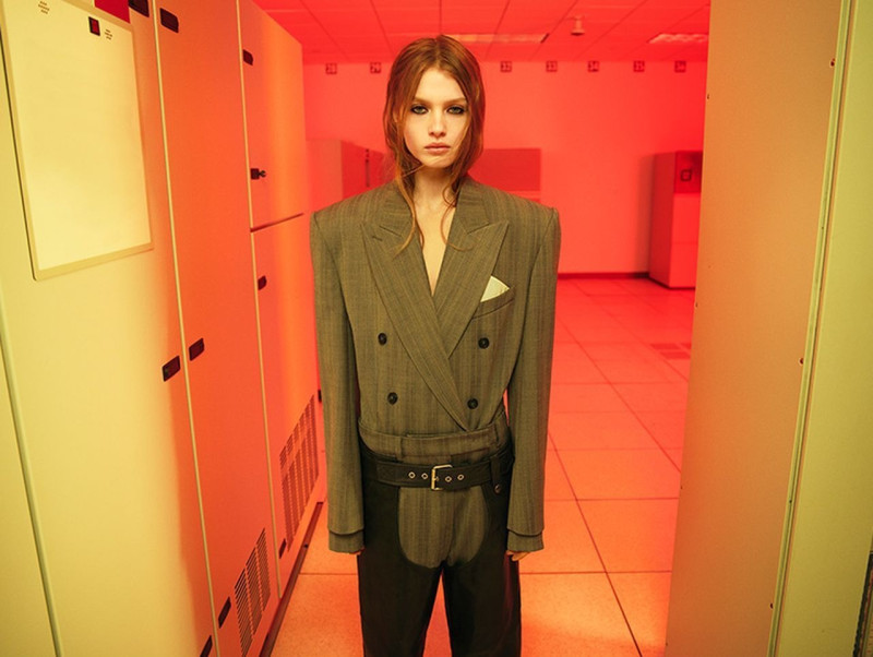 Ella McCutcheon featured in  the Sportmax advertisement for Autumn/Winter 2024