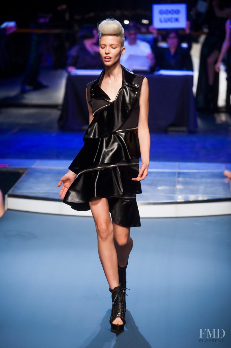 Sasha Luss featured in  the Jean-Paul Gaultier fashion show for Spring/Summer 2014