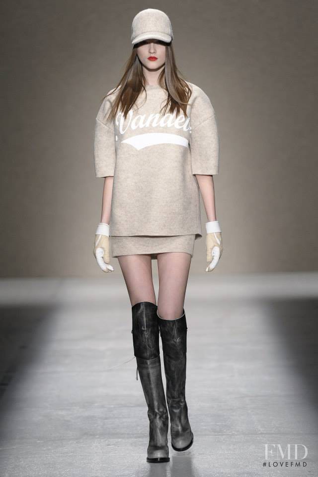 Jane Grybennikova featured in  the A.F. Vandevorst fashion show for Autumn/Winter 2014