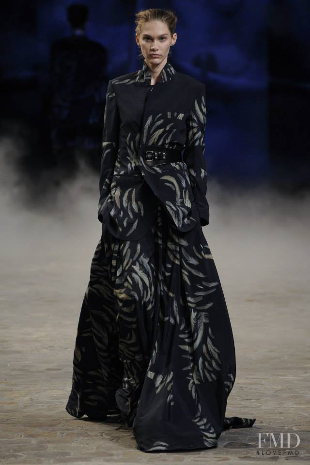 Irina Nikolaeva featured in  the A.F. Vandevorst fashion show for Spring/Summer 2015