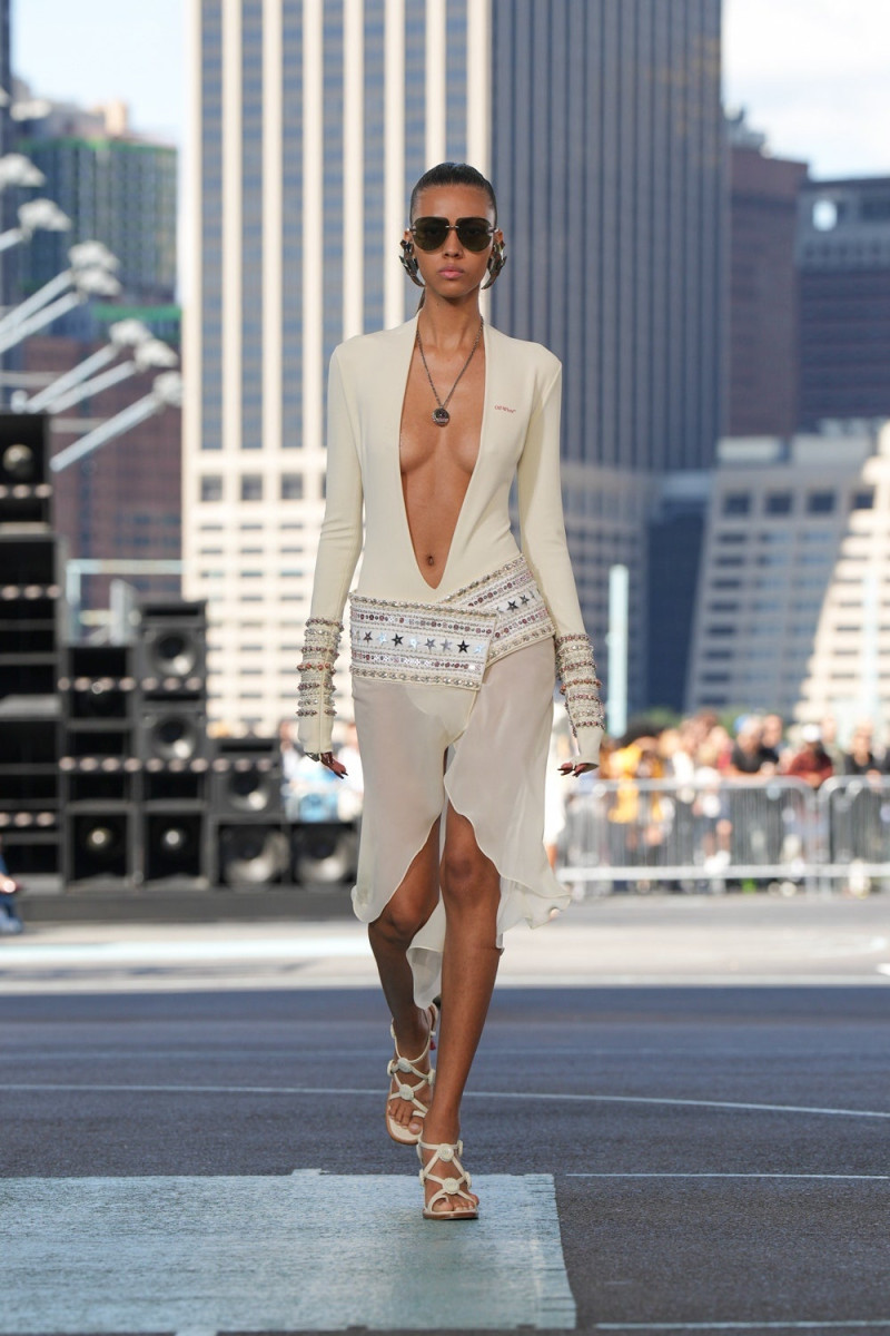Nazarit Machin featured in  the Off-White fashion show for Spring/Summer 2025