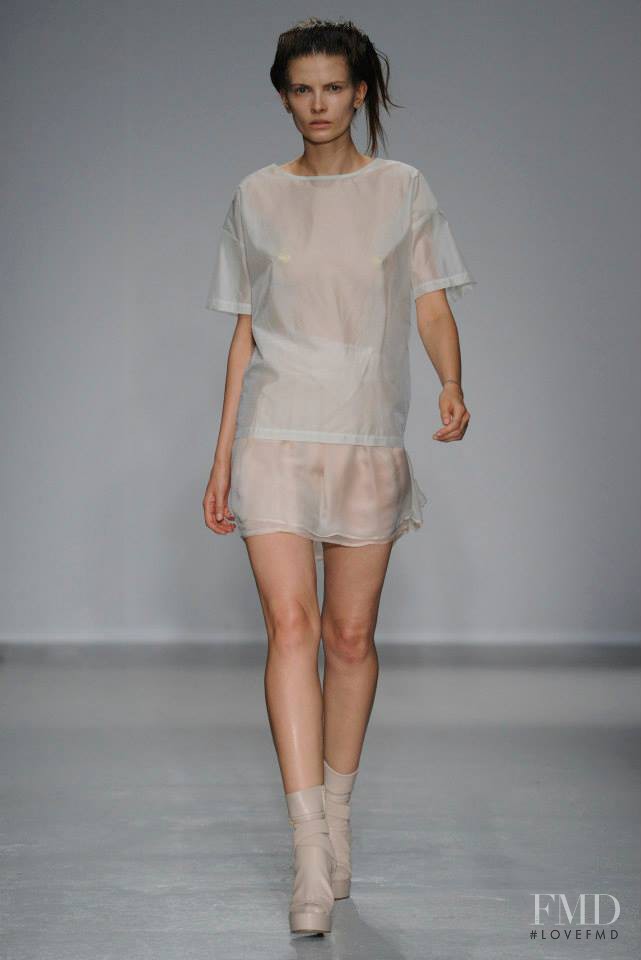 Nikola Romanova featured in  the A.F. Vandevorst fashion show for Spring/Summer 2014