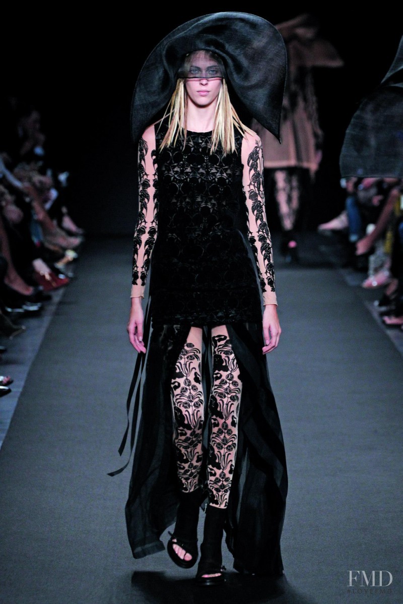 Juliana Schurig featured in  the Ann Demeulemeester fashion show for Spring/Summer 2014