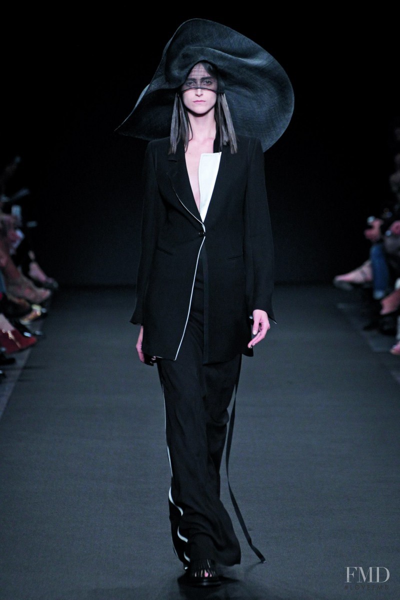 Marie Piovesan featured in  the Ann Demeulemeester fashion show for Spring/Summer 2014