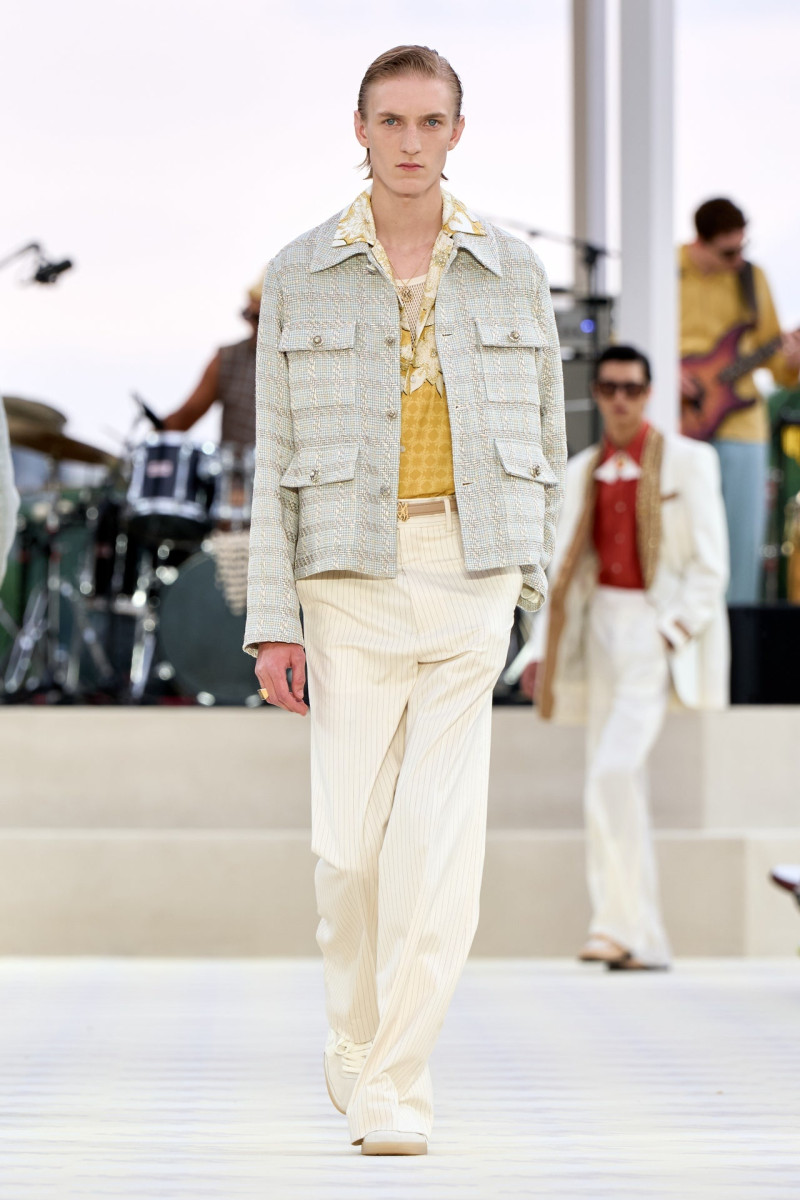 Pierrick Gregoire featured in  the Amiri fashion show for Spring/Summer 2025