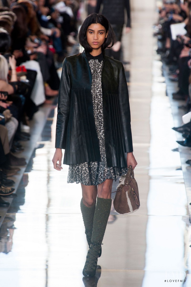 Imaan Hammam featured in  the Tory Burch fashion show for Autumn/Winter 2014