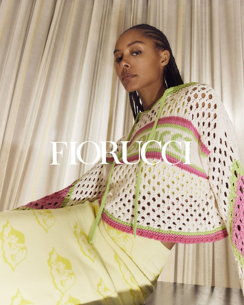 Isis Samassa featured in  the Fiorucci advertisement for Spring/Summer 2023