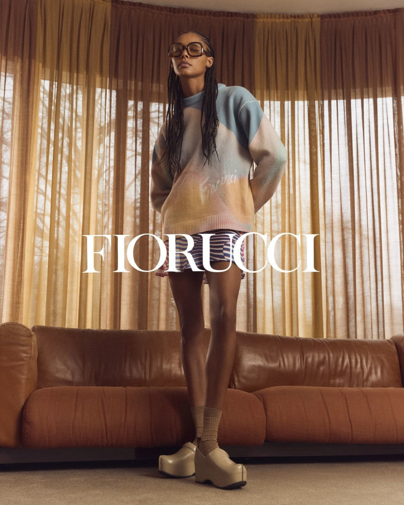 Isis Samassa featured in  the Fiorucci advertisement for Spring/Summer 2023