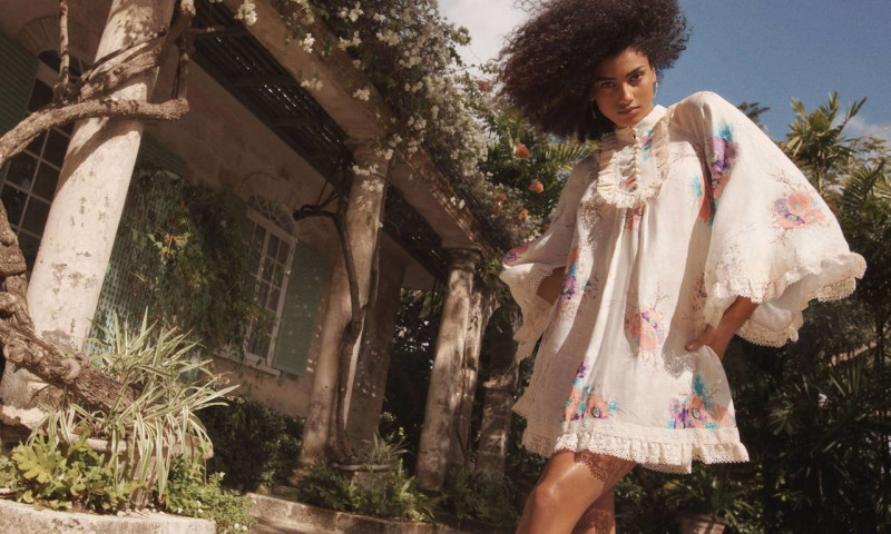 Imaan Hammam featured in  the Zimmermann advertisement for Summer 2022