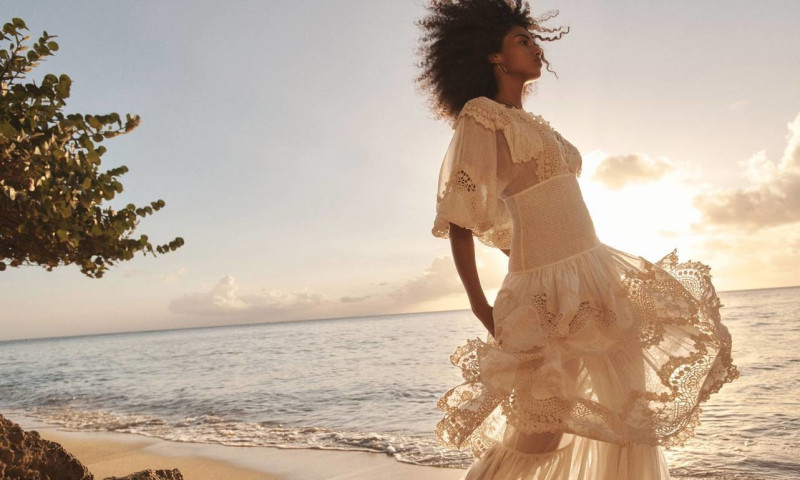 Imaan Hammam featured in  the Zimmermann advertisement for Summer 2022