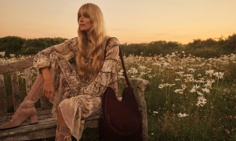 Julia Stegner featured in  the Zimmermann advertisement for Autumn/Winter 2020