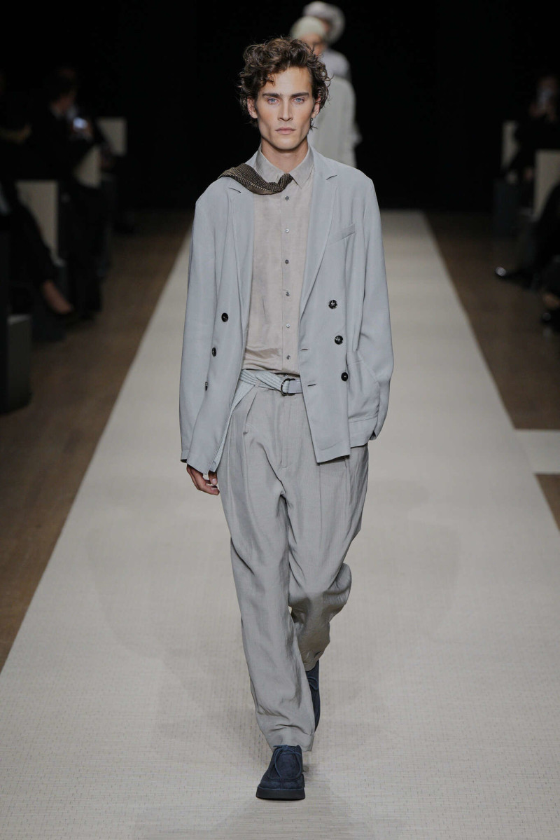 Liam Kelly featured in  the Giorgio Armani fashion show for Spring/Summer 2025