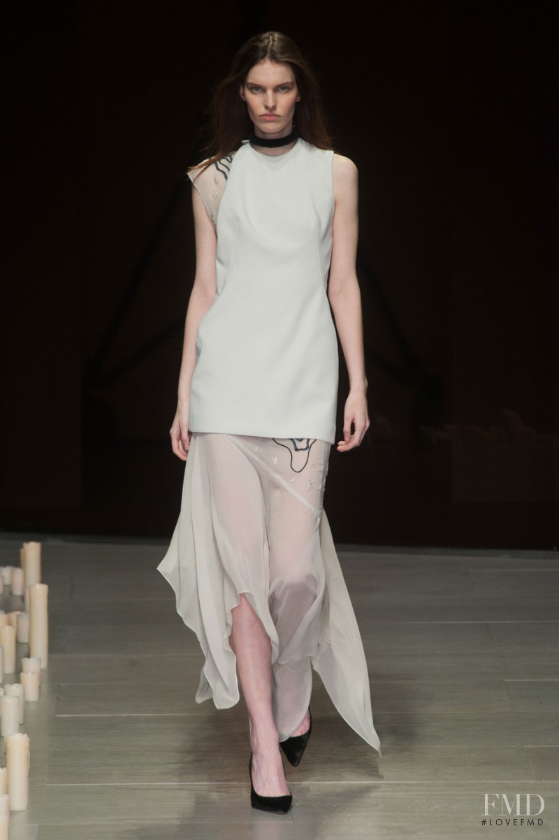 Lisa Verberght featured in  the Marios Schwab fashion show for Autumn/Winter 2014