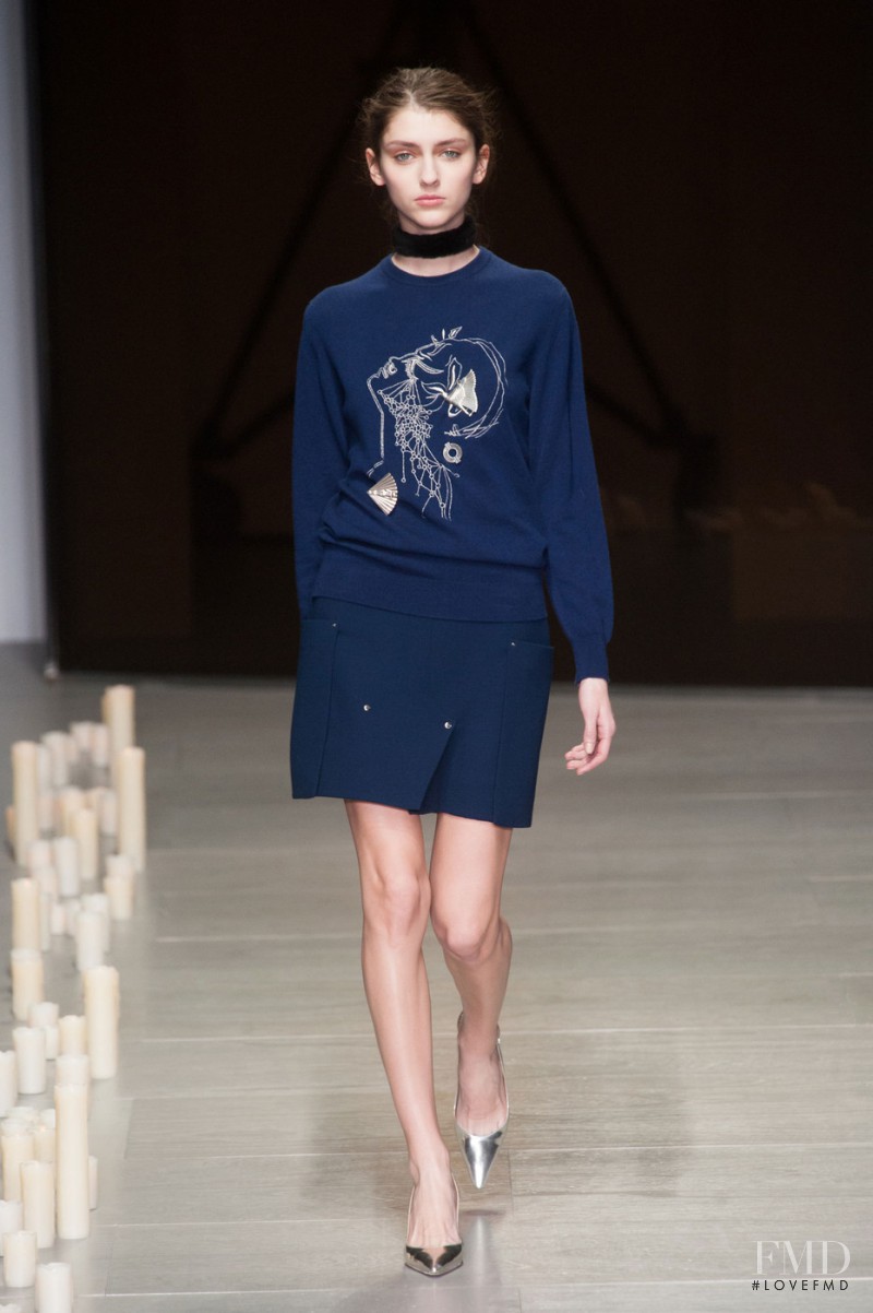 Alexandra Rudakova featured in  the Marios Schwab fashion show for Autumn/Winter 2014
