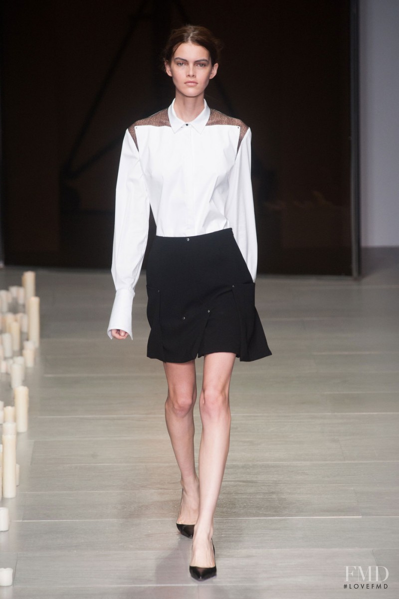Kamila Hansen featured in  the Marios Schwab fashion show for Autumn/Winter 2014